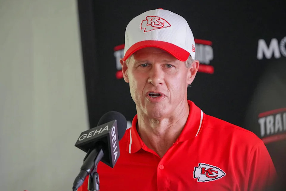 Kansas City Chiefs owner Clark Hunt talks with the media.Denny Medley-Imagn Images