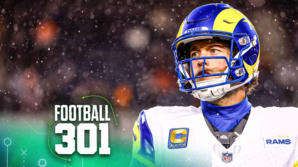CHICAGO, ILLINOIS - JANUARY 18: Matthew Stafford #9 of the Los Angeles Rams warms up prior to the NFC Divisional playoff game against the Chicago Bears at Soldier Field on January 18, 2026 in Chicago, Illinois. (Photo by Lauren Leigh Bacho/Getty Images)