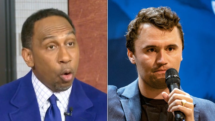 Sports commentator Stephen A. Smith and the late conservative activist Charlie Kirk.
