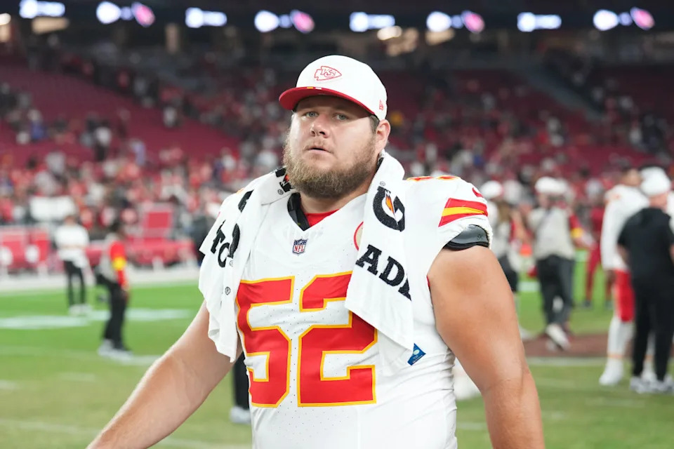 Kansas City Chiefs center Creed Humphrey (52) after the game against the Arizona Cardinals.Joe Camporeale-Imagn Images
