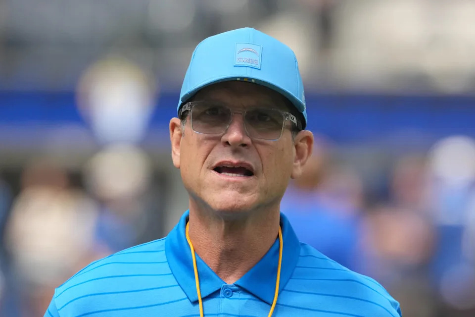 Los Angeles Chargers coach Jim Harbaugh.Kirby Lee-Imagn Images