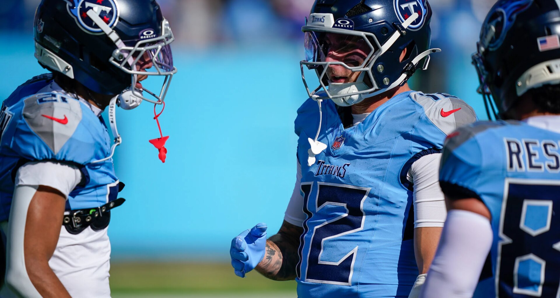 Tennessee Titans' Xavier Restrepo surprise flag football team