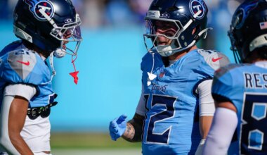 Tennessee Titans' Xavier Restrepo surprise flag football team