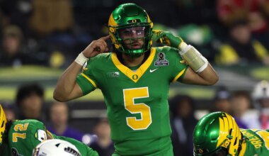 Quarterback options for the Jets with Dante Moore staying at Oregon