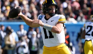 No. 85, Iowa QB Mark Gronowski