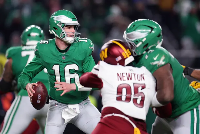 Tanner McKee #16, Philadelphia Eagles (Photo by Emilee Chinn/Getty Images)