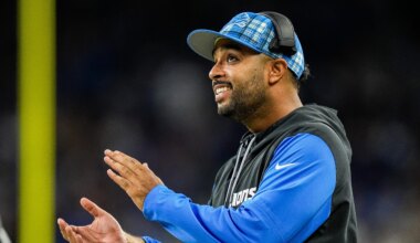 Detroit Lions' Jett Modkins interviews with Buccaneers