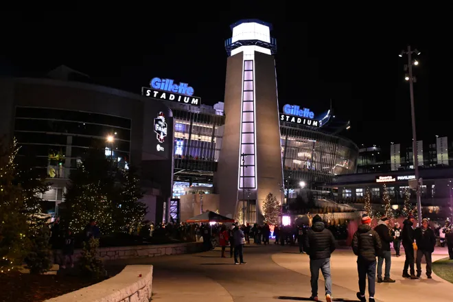 Jan 11, 2026; Foxborough, MA, USA; A view of Gillette Stadium before the game between the New England Patriots and the Los Angeles Chargers in an AFC Wild Card Round game. Mandatory Credit: Eric Canha-Imagn Images