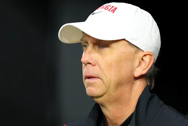 Georgia Bulldogs offensive coordinator Todd Monken looks on before the College Football Playoff