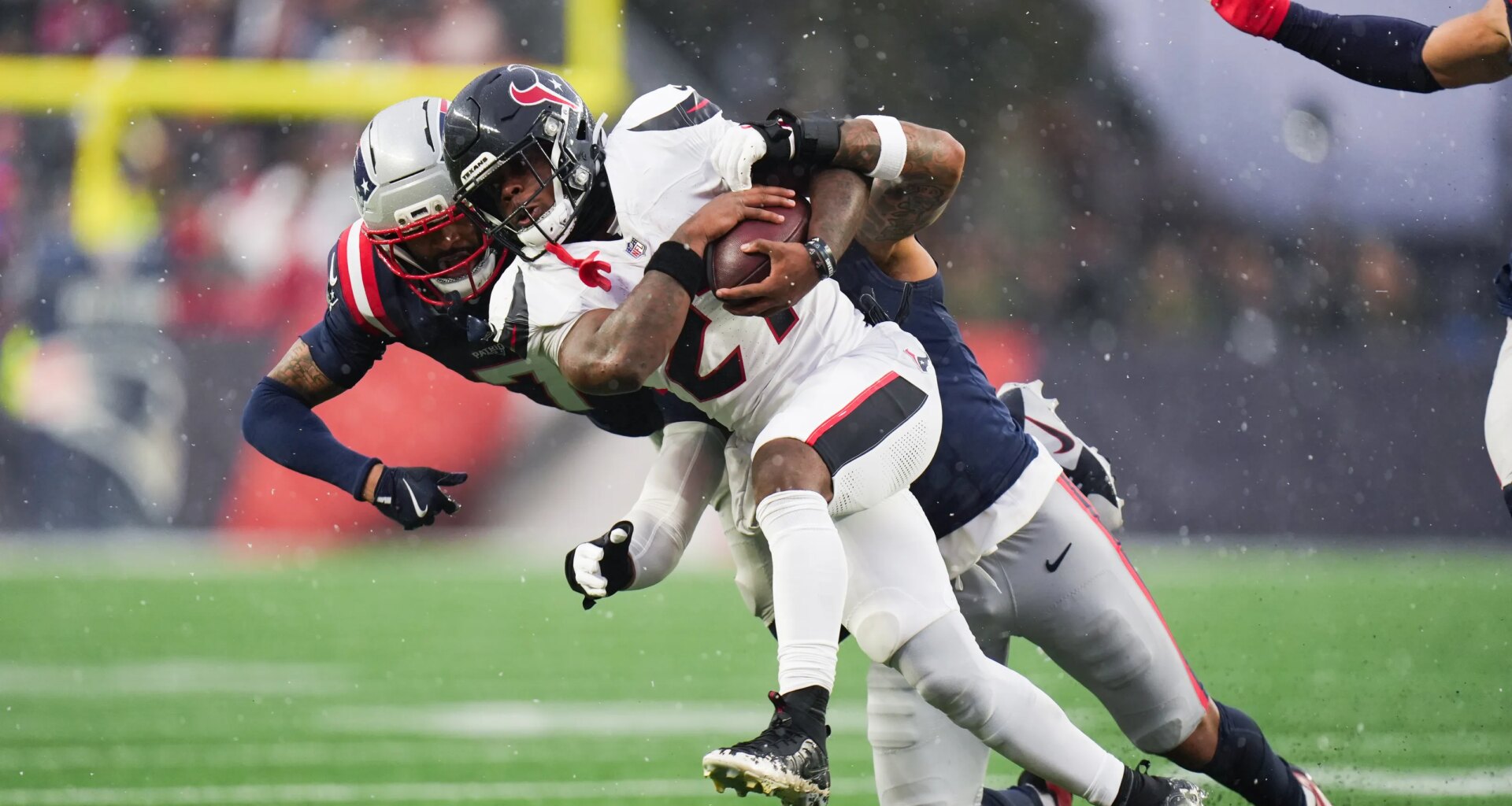 Texans RB Woody Marks slapped with fine for hit in loss to Patriots