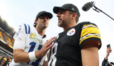 Aaron Rodgers provides advice to Colts' Daniel Jones about injury