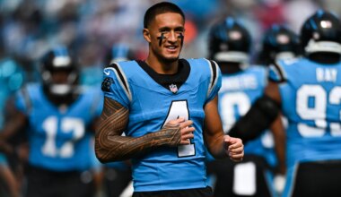 Panthers WR Tetairoa McMillan cleans up on PFWA's rookie honors