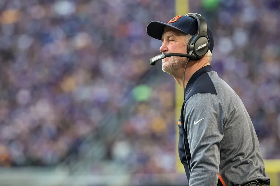 Chicago Bears head coach John Fox looks on during the third quarter against the Minnesota Vikings.