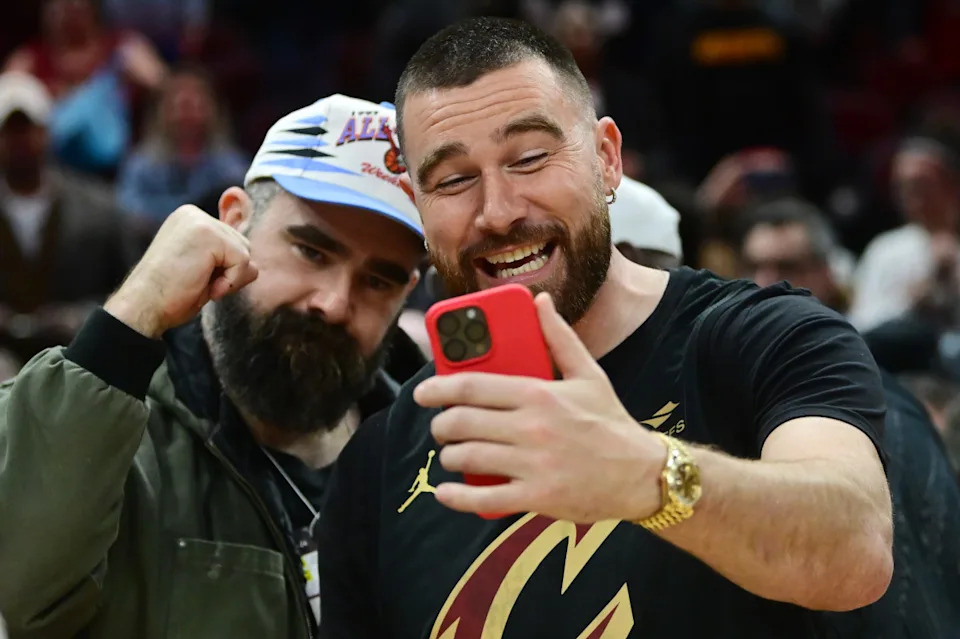 Kansas City Chiefs star Travis Kelce and his brother Jason Kelce.Ken Blaze-Imagn Images