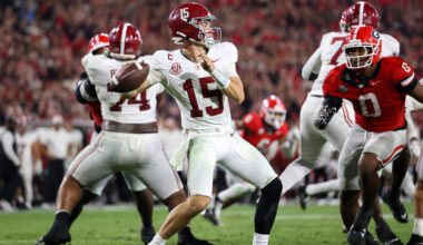 Alabama Crimson Tide quarterback Ty Simpson...