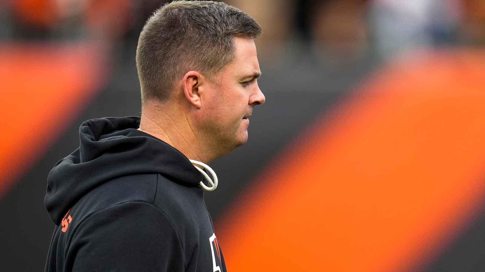 Cincinnati Bengals head coach Zac Taylor walks for the locker room after the fourth quarter of the NFL Week 17 game between the Cincinnati Bengals and the Arizona Cardinals at Paycor Stadium in Downtown Cincinnati on Sunday, Dec. 28, 2025. The Bengals won 37-14.