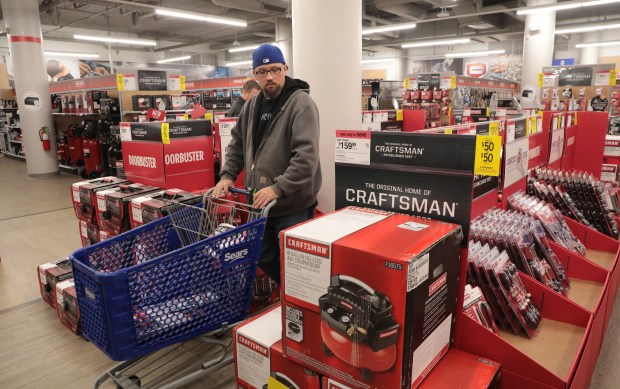 Dan Fitzpatrick, of Bensenville, shops for Craftsman tools at the Sears store in the Oak Brook Center Mall on Black Friday, Nov. 23, 2018. (Antonio Perez/Chicago Tribune)