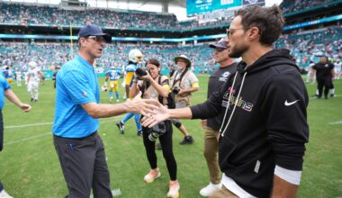 Mike McDaniel Jokes He's 'The Same Guy' as Jim Harbaugh in Video After Taking Chargers OC Job