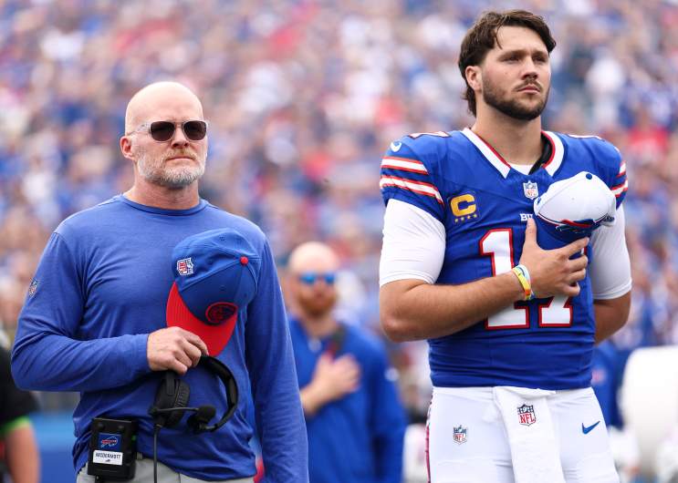 Buffalo Bills QB Josh Allen and former head coach Sean McDermott