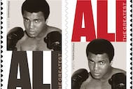 This image released by the United States Postal Service shows a commemorative Muhammad Ali...