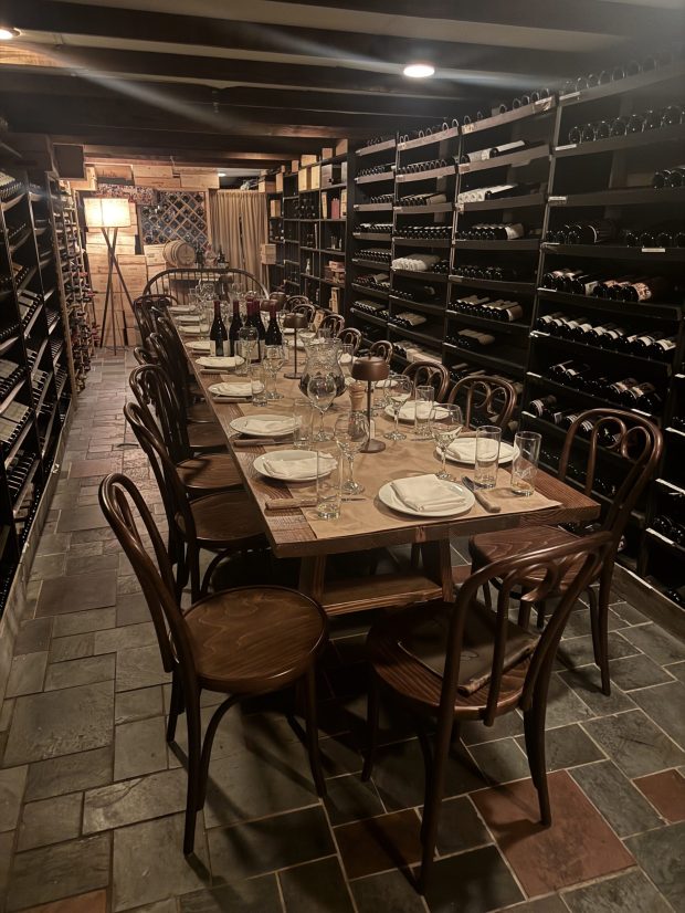 John Harbaugh and Giants brass met inside a private room at Elia Mediterranean Restaurant.