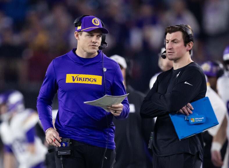 Grant Udinski and Kevin O'Connell : NFC Wild Card Round-Minnesota Vikings at Los Angeles Rams