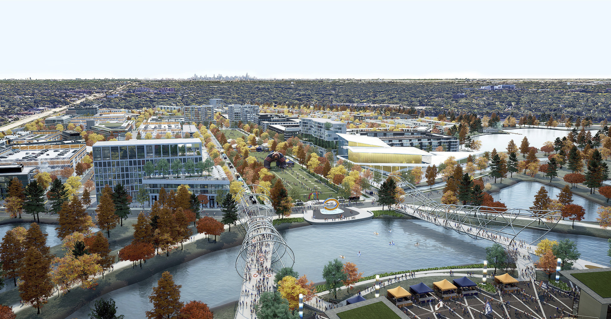 A rendering released by the Chicago Bears shows the view...