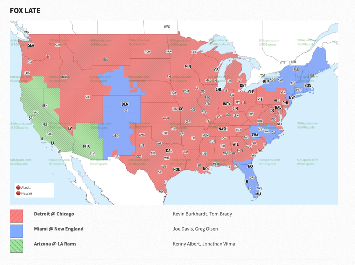 The Chicago Bears will have the largest coverage in FOX's late window as they take on the Detroit Lions at Soldier Field. Photo: 506 Sports