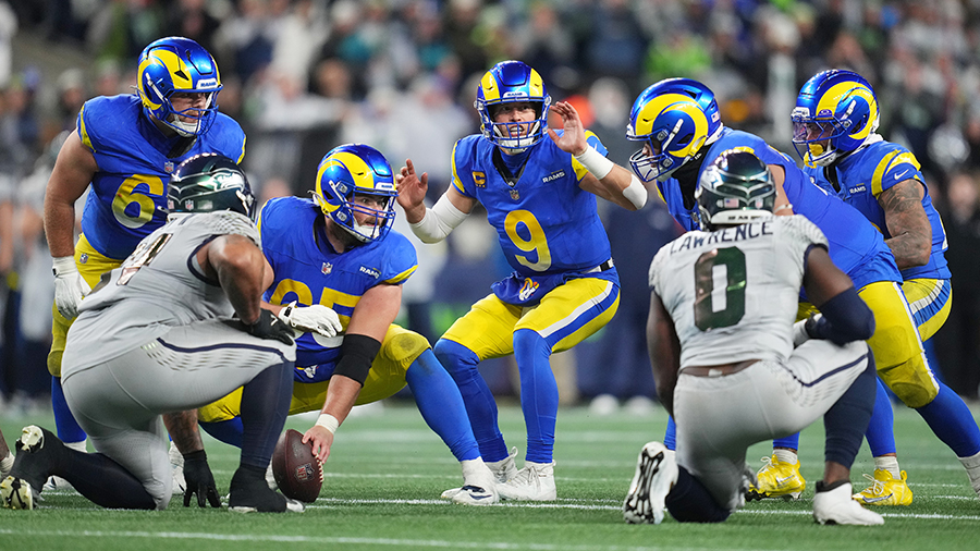 Seattle Seahawks Los Angeles Rams Stafford pre-snap 2025...