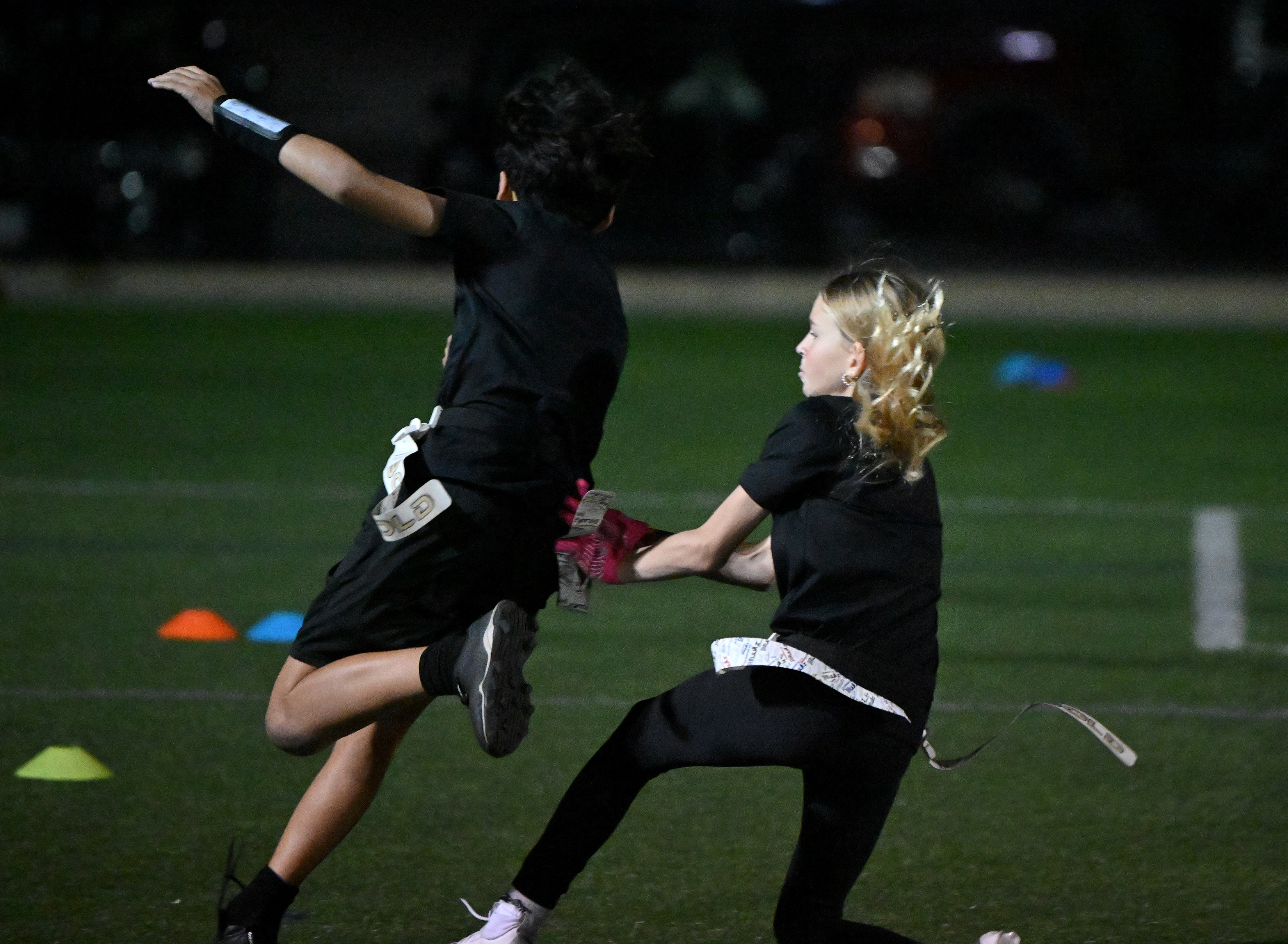 Boys take on the girls during BCS Gold club flag...