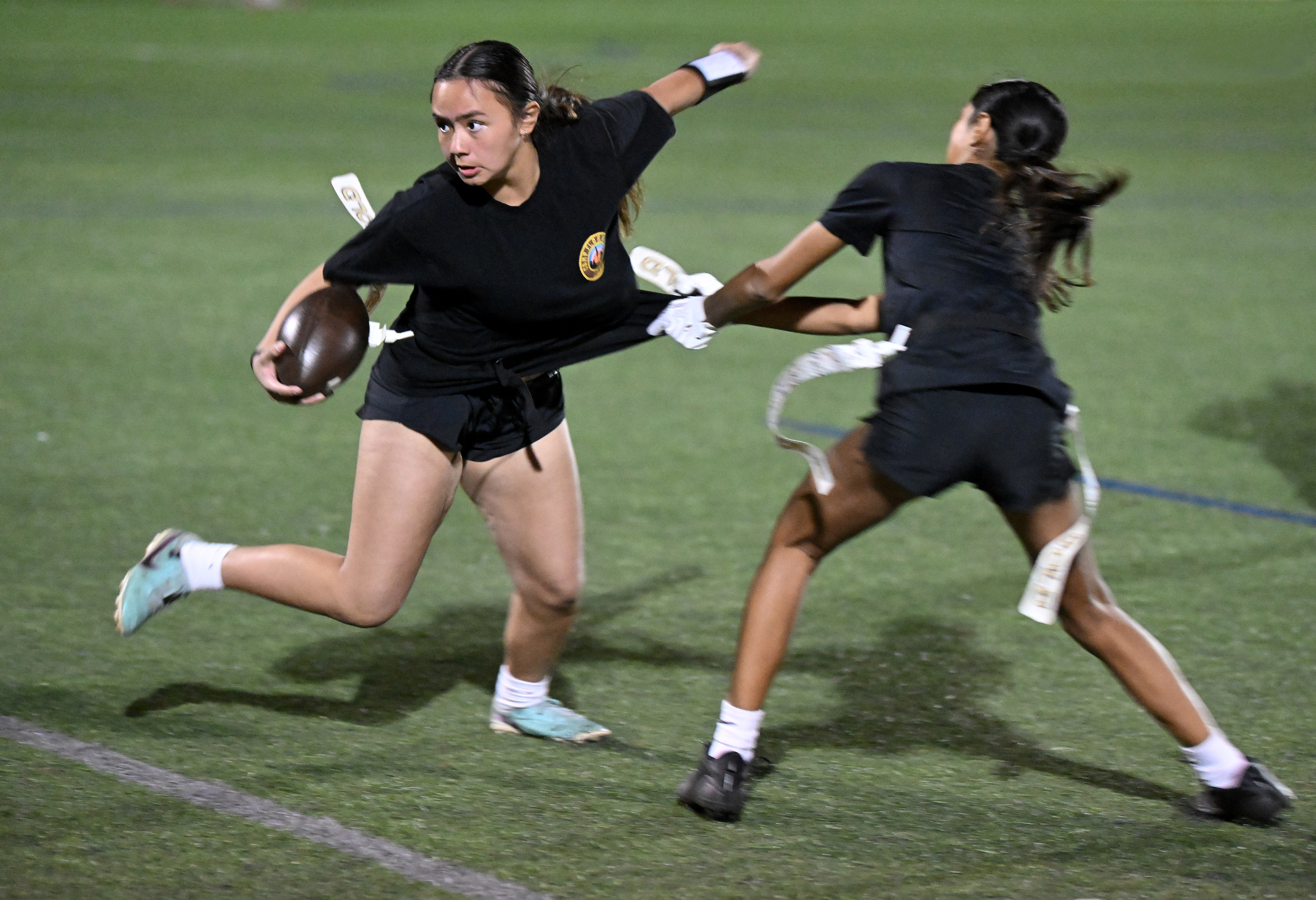Kali Connoy carries the ball during BCS Gold club girls...