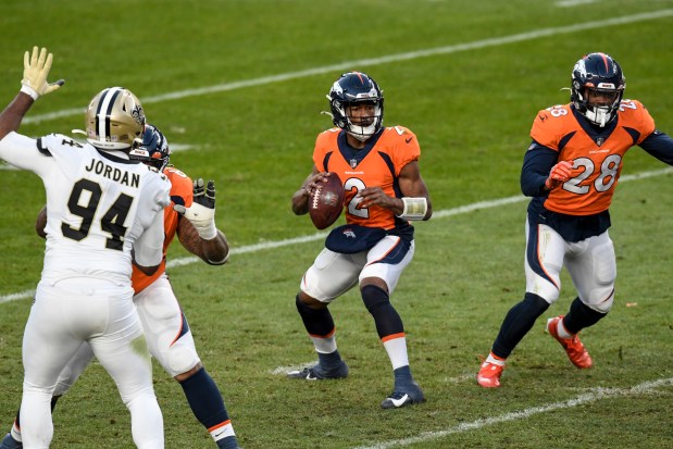 Kendall Hinton (2) of the Denver ...