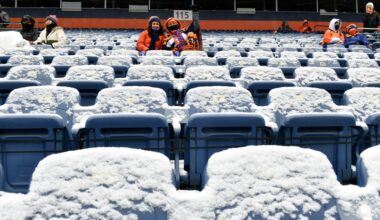 Arctic cold, snow at Denver Broncos playoff game