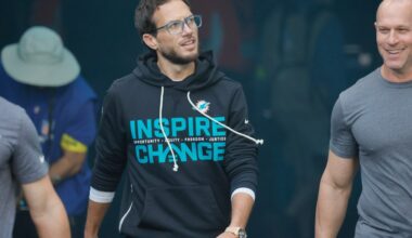 Dolphins' Mike McDaniel is batman. Literally