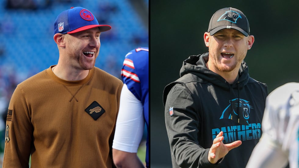 New Bills head coach Joe Brady was previously the Panthers' offensive coordinator.