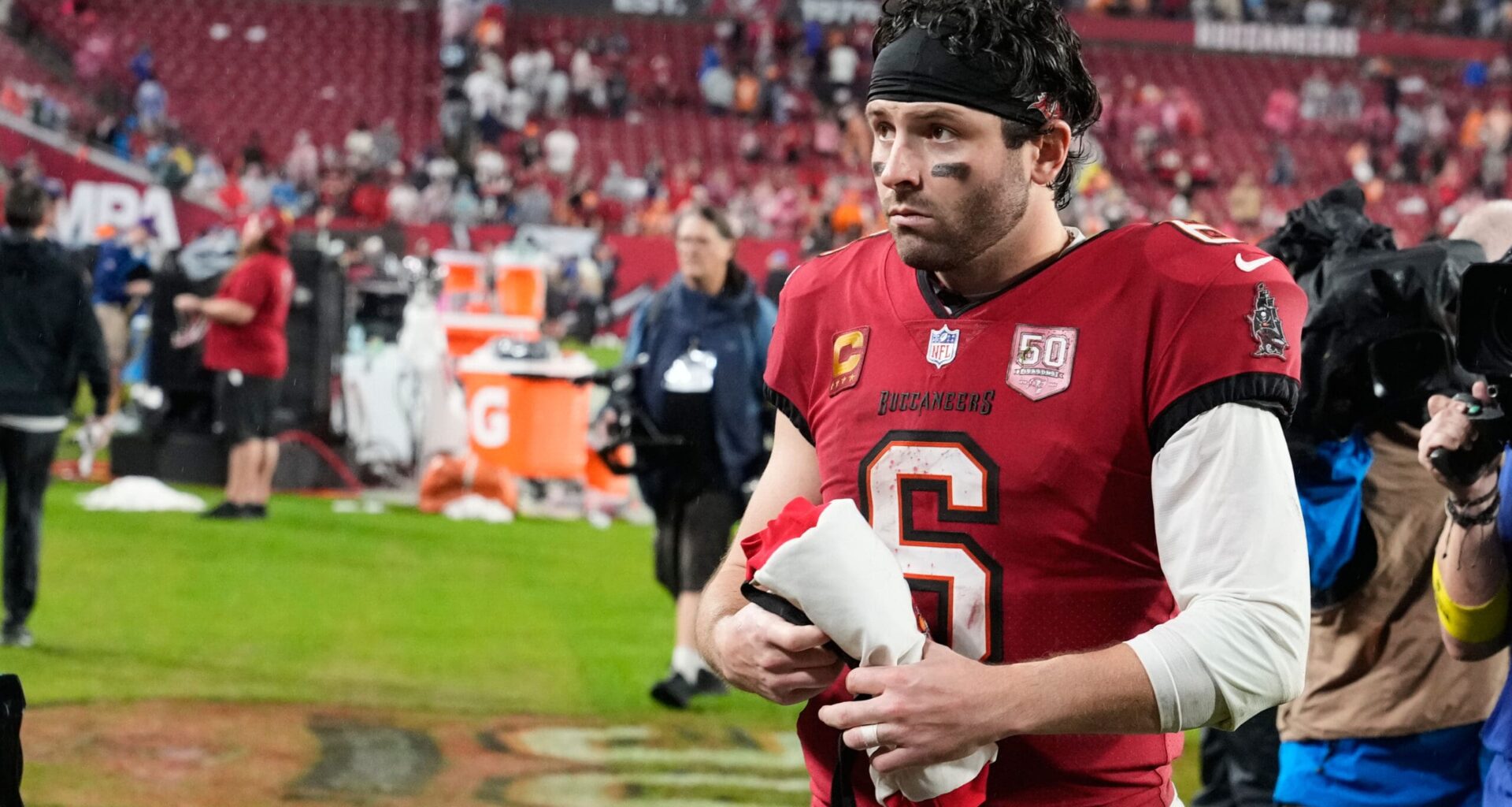 Baker Mayfield slams Falcons’ HC Kevin Stefanski