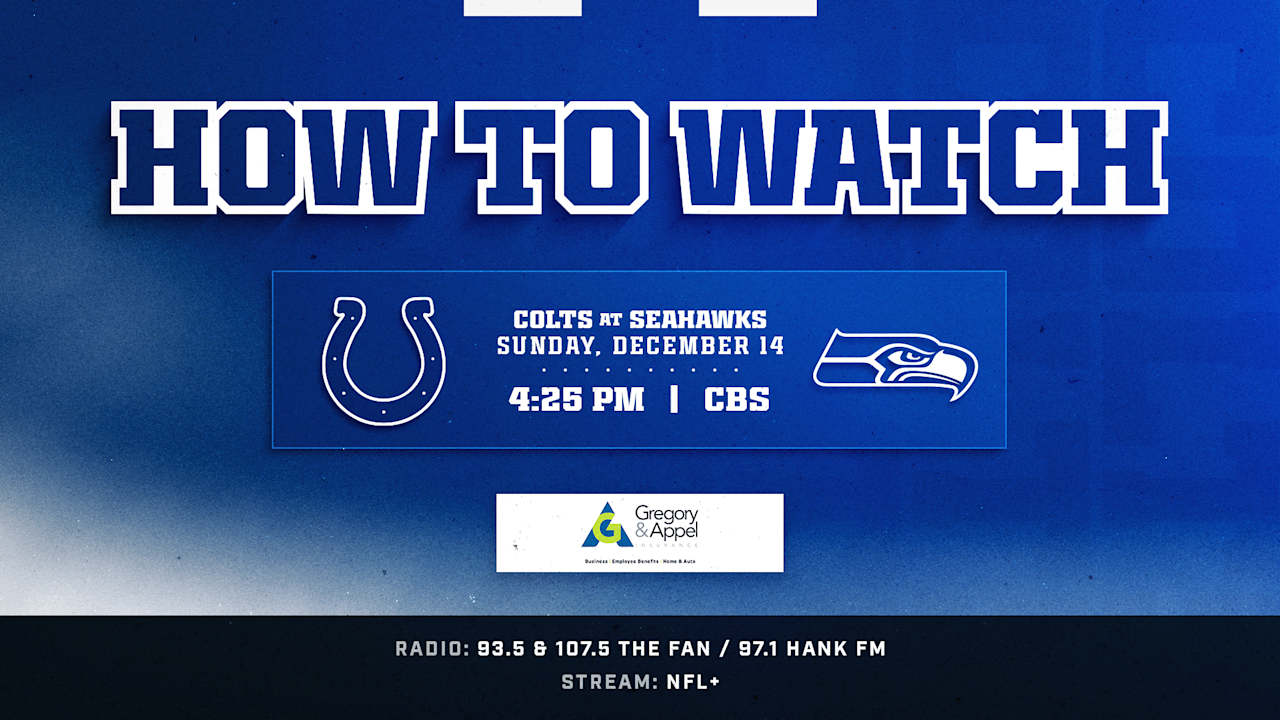 Where to watch Indianapolis Colts at Seattle Seahawks? The week 15 game kicks off at 4:25 p.m. ET this Sunday and is available to watch on CBS.