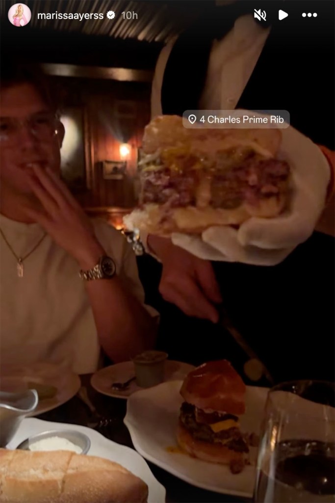 New York Giants quarterback Jaxson Dart and his girlfriend Marissa Ayers at 4 Charles Prime Rib in New York on Monday, January 12, 2026. 