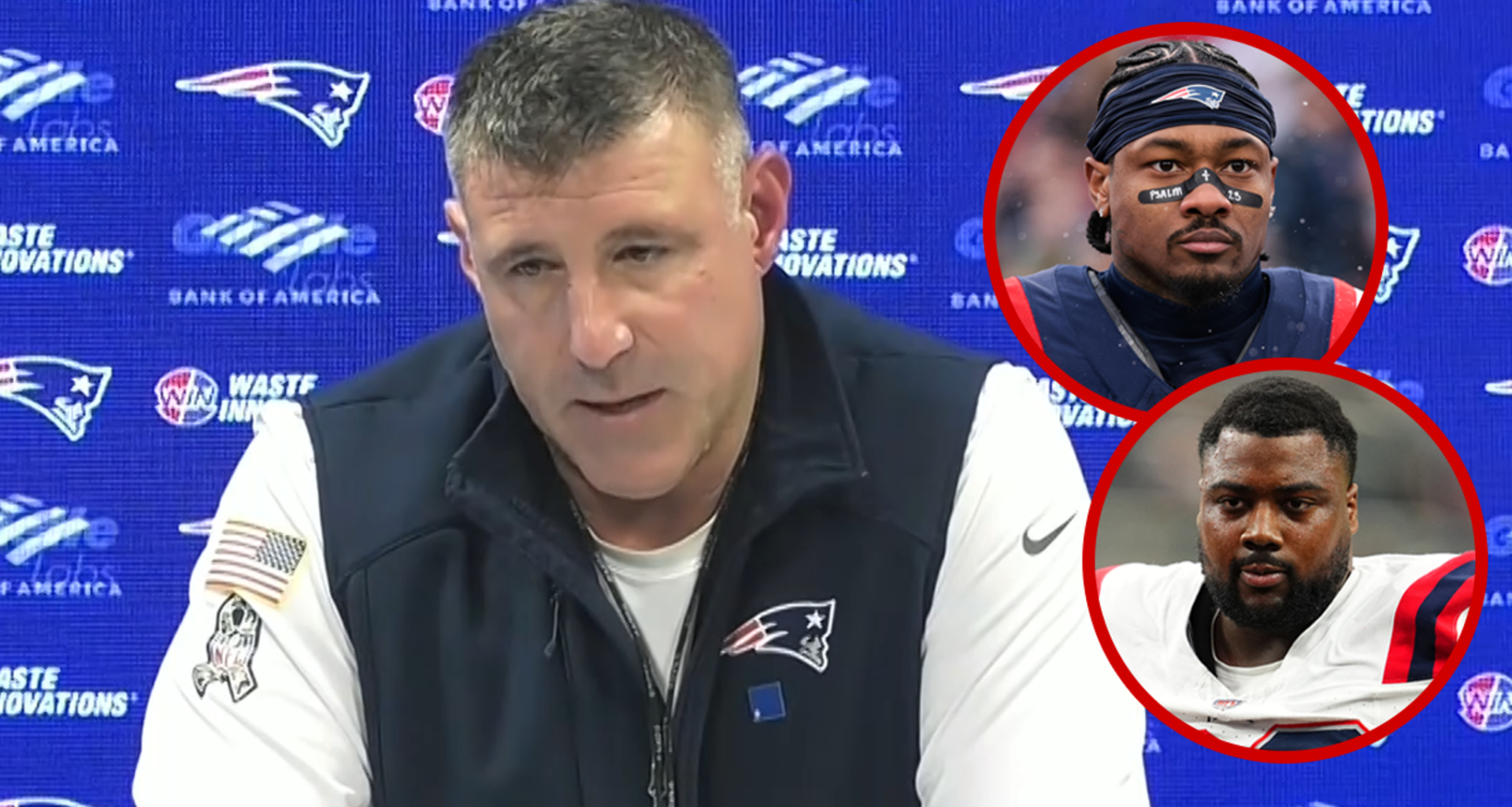 Patriots Coach Mike Vrabel Speaks on Stefon Diggs, Christian Barmore Charges