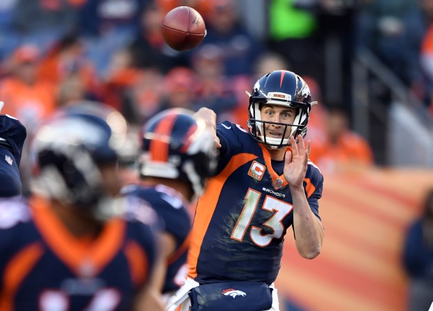 Denver Broncos quarterback Trevor Siemian (13) ...