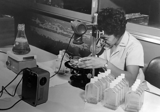 Evelyn Nicol at Abbott Laboratories in North Chicago in an undated photo. (Karen Nicol)
