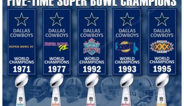 Dallas Cowboys five Super Bowl victories