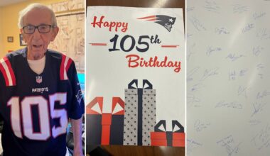 Robert Kraft, Patriots players surprise Massachusetts’ oldest living WWII veteran for 105th birthday