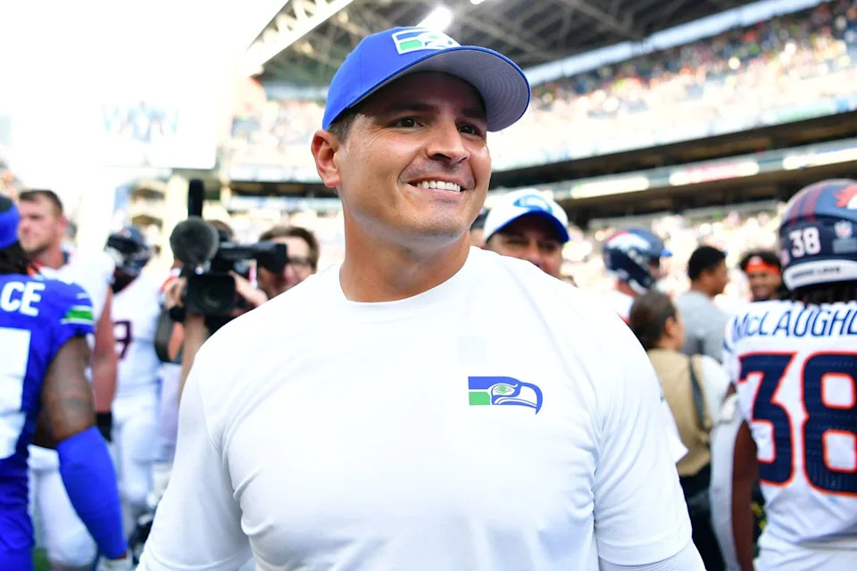 Jane Gershovich/Getty Head coach Michael Macdonald of the Seattle Seahawks on Sept. 8, 2024, in Seattle.