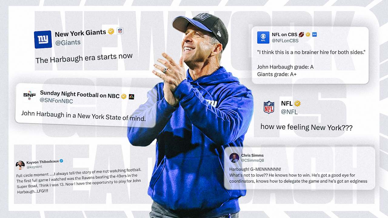 Social media reaction to Giants hiring John Harbaugh