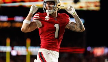 49ers Trent Williams is in, Ricky Pearsall is out; Lane Johnson is inactive for the Eagles