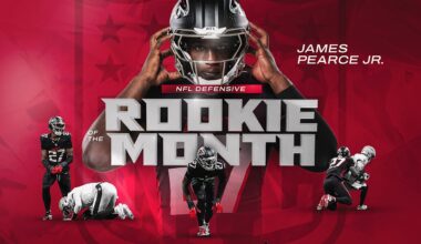 James Pearce Jr. named NFL Defensive Rookie of the Month