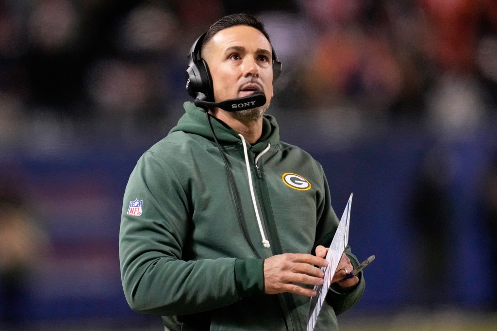 Matt LaFleur during the Packers' playoff loss to the Bears on Jan. 10, 2026.