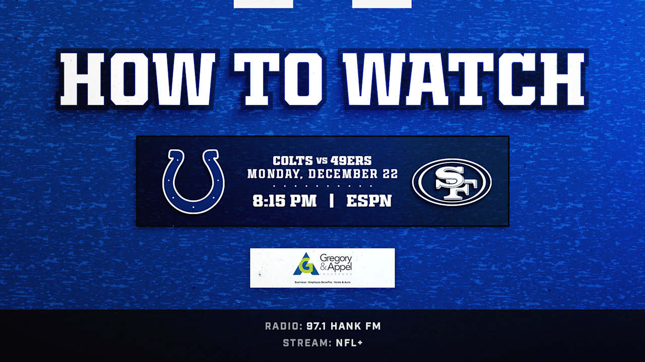 Where to watch San Francisco 49ers at Indianapolis Colts? The week 16 game kicks off at 8:15 p.m. ET this Monday and is available to watch on ESPN.