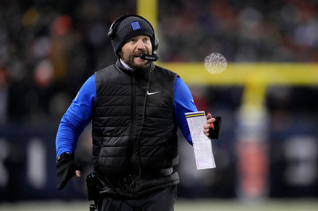 Los Angeles Rams head coach Sean McVay reacts during the fourth quarter of the NFC Divisional Playoff game.